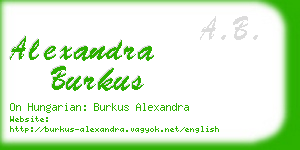 alexandra burkus business card